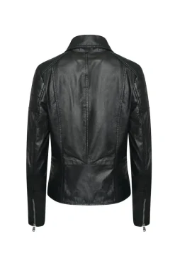 Textured Leather Biker Jacket