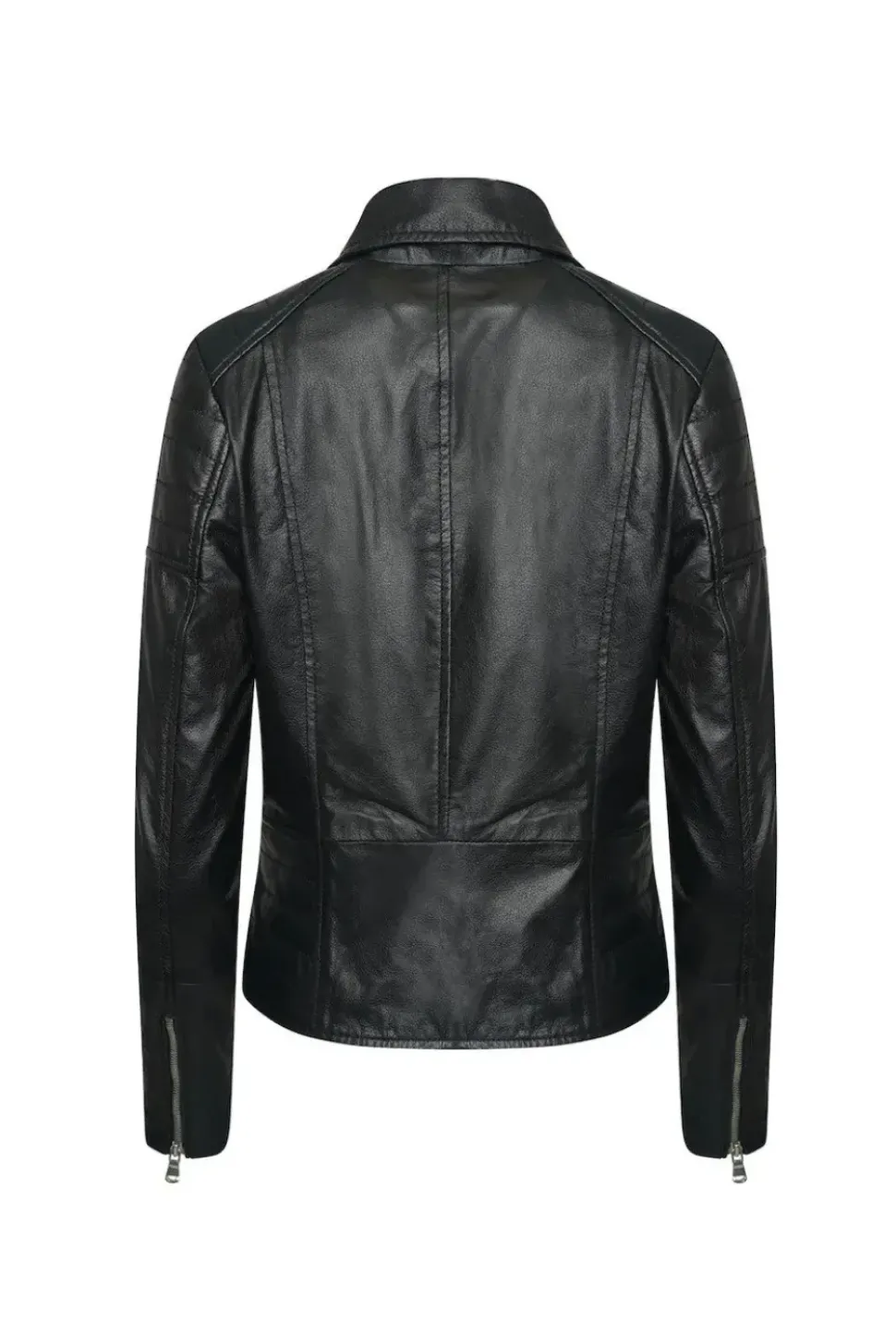 Textured Leather Biker Jacket