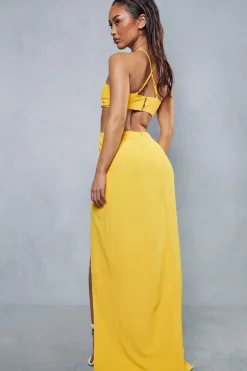 Textured Linen Strappy Maxi Dress
