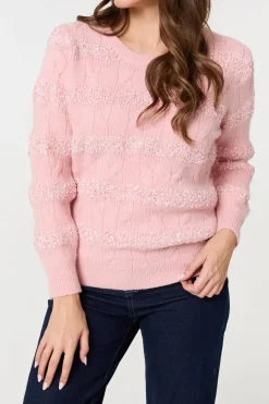 Textured Long Sleeve Knit Jumper