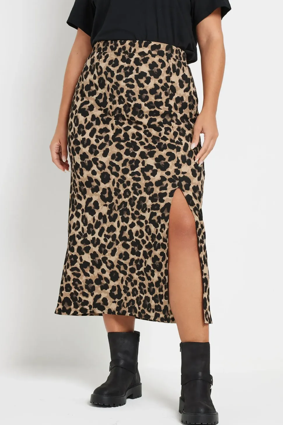 Textured Printed Maxi Skirt