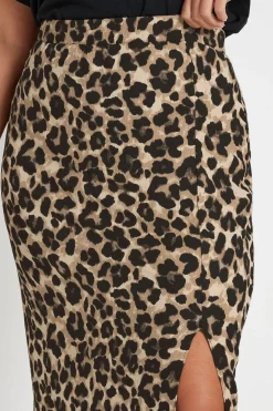 Textured Printed Maxi Skirt