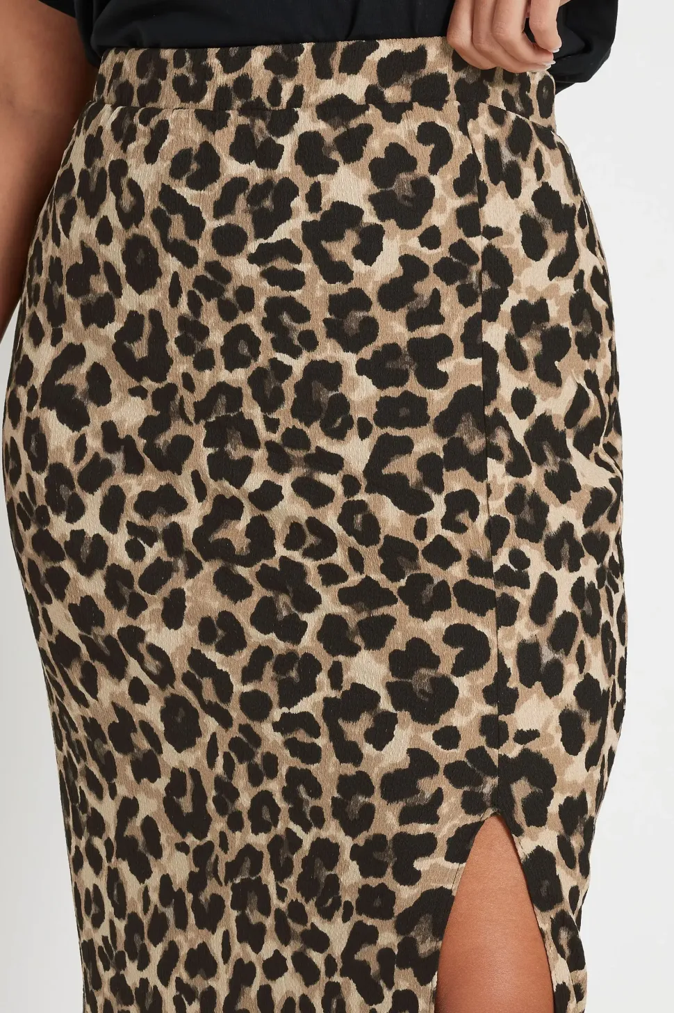 Textured Printed Maxi Skirt