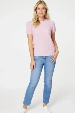 Textured Puff Sleeve Blouse