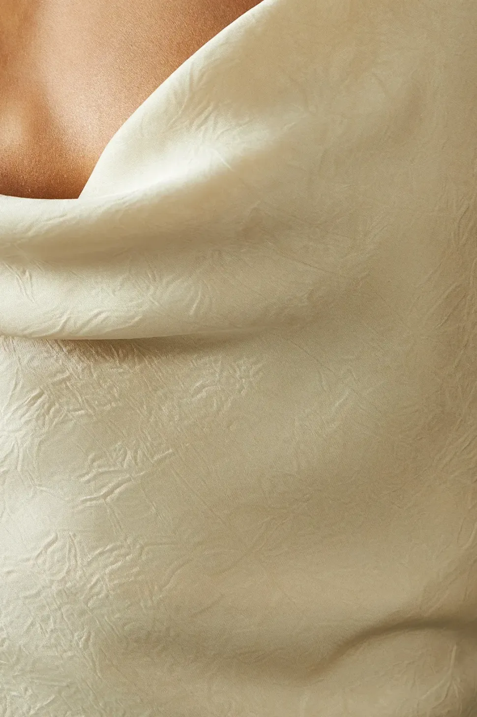 Textured Satin Cowl Neck Maxi Dress