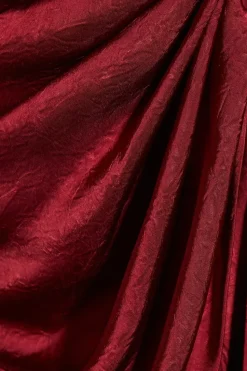 Textured Satin Scarf Detail Ruched Wrap Mini Dress
