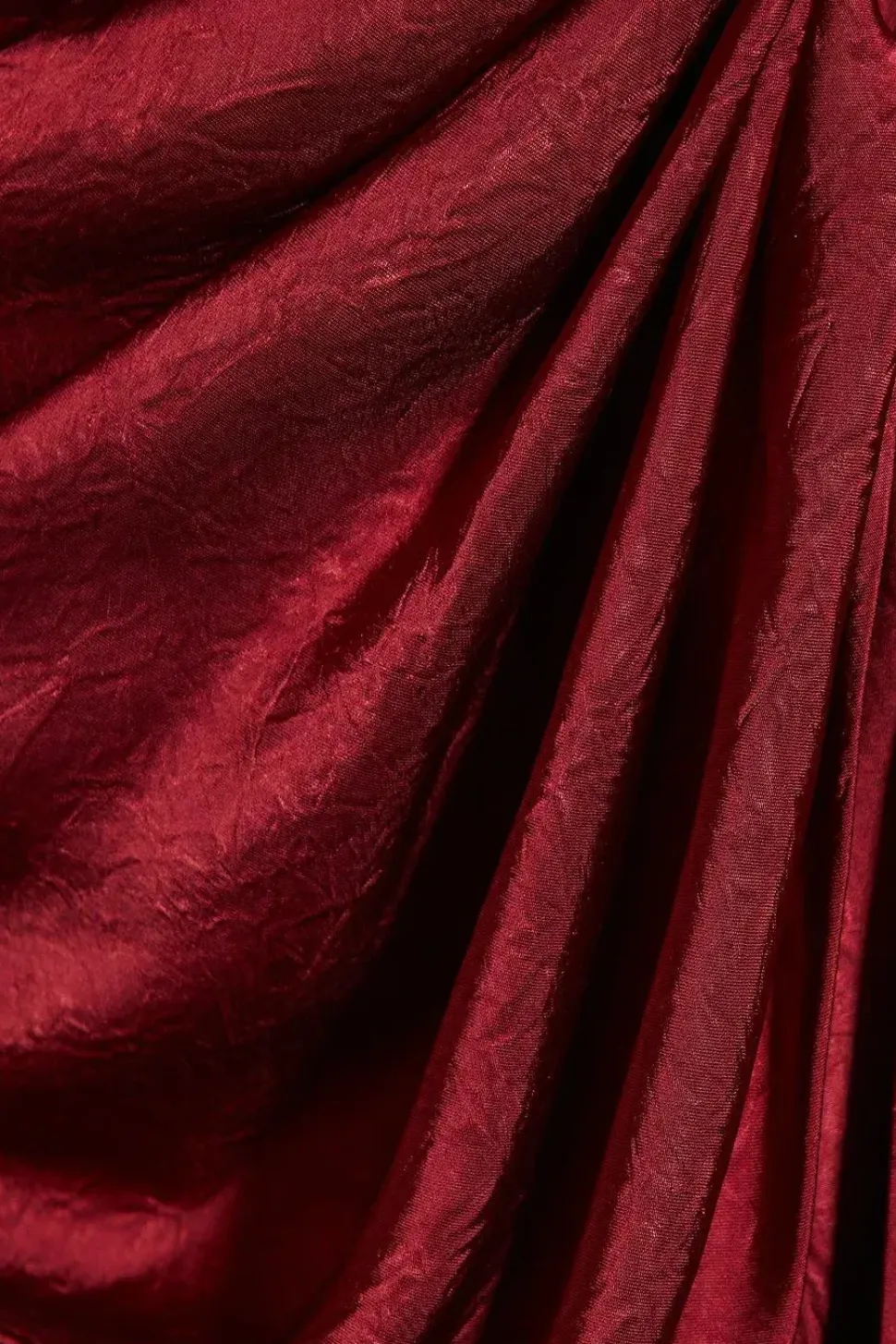 Textured Satin Scarf Detail Ruched Wrap Mini Dress