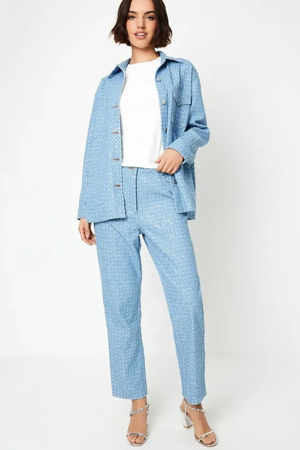 Textured Sequin Denim Jeans