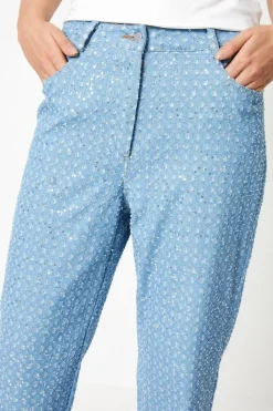 Textured Sequin Denim Jeans