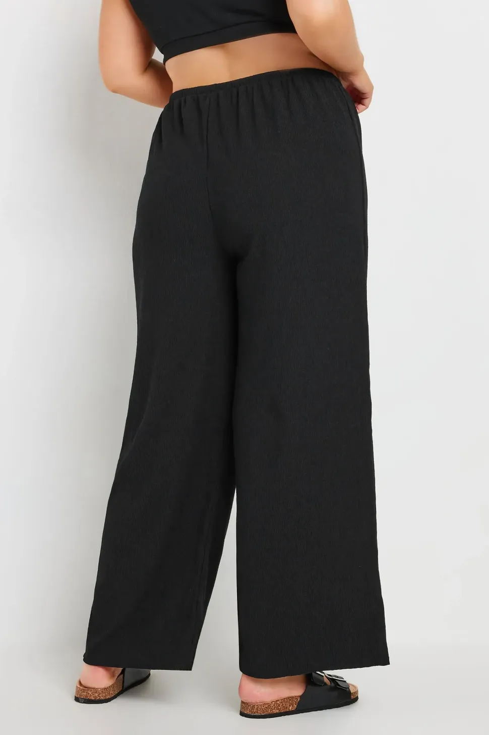 Textured Wide Leg Trousers