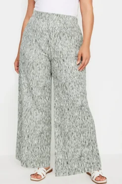 Textured Wide Leg Trousers
