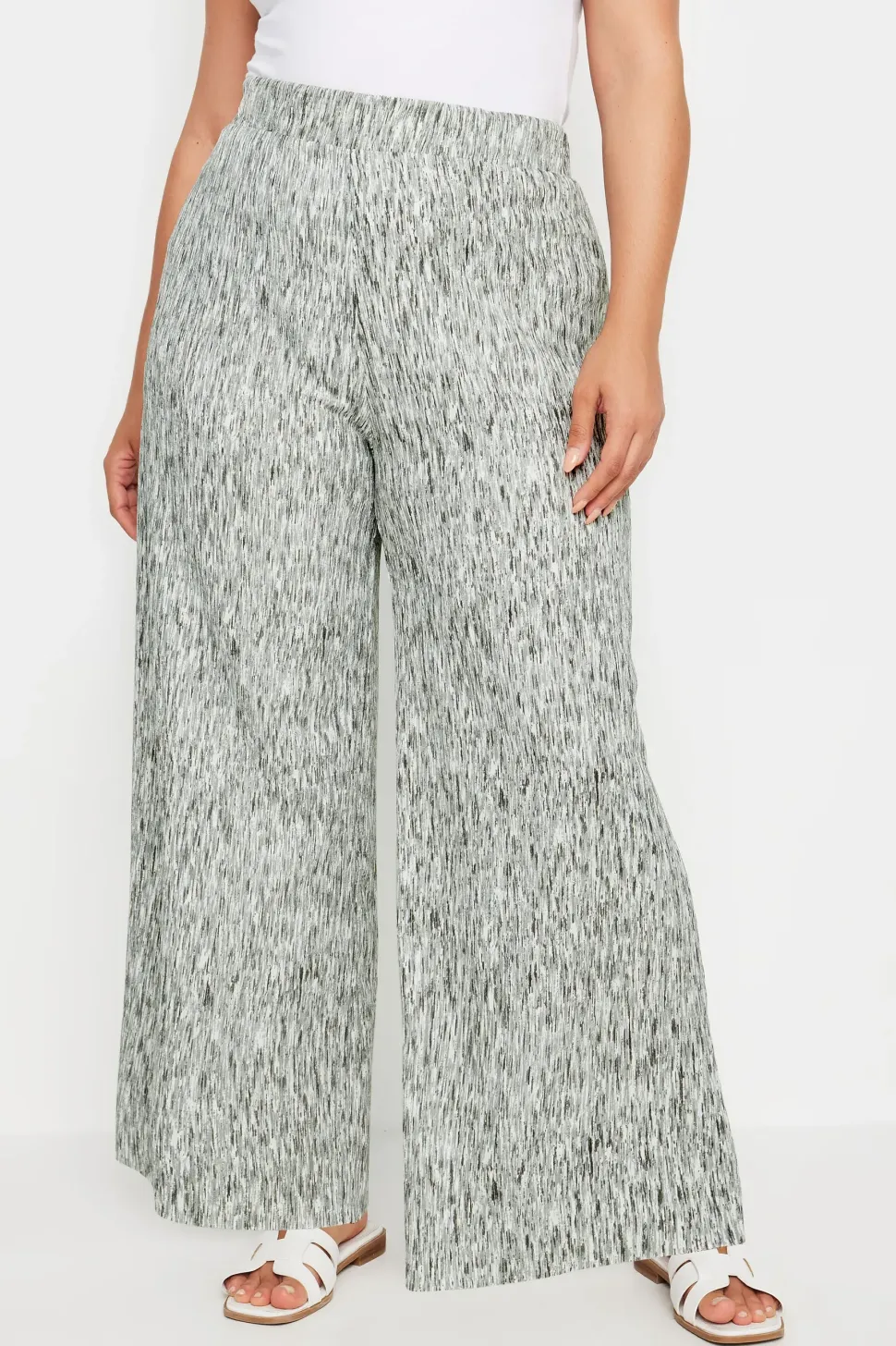 Textured Wide Leg Trousers