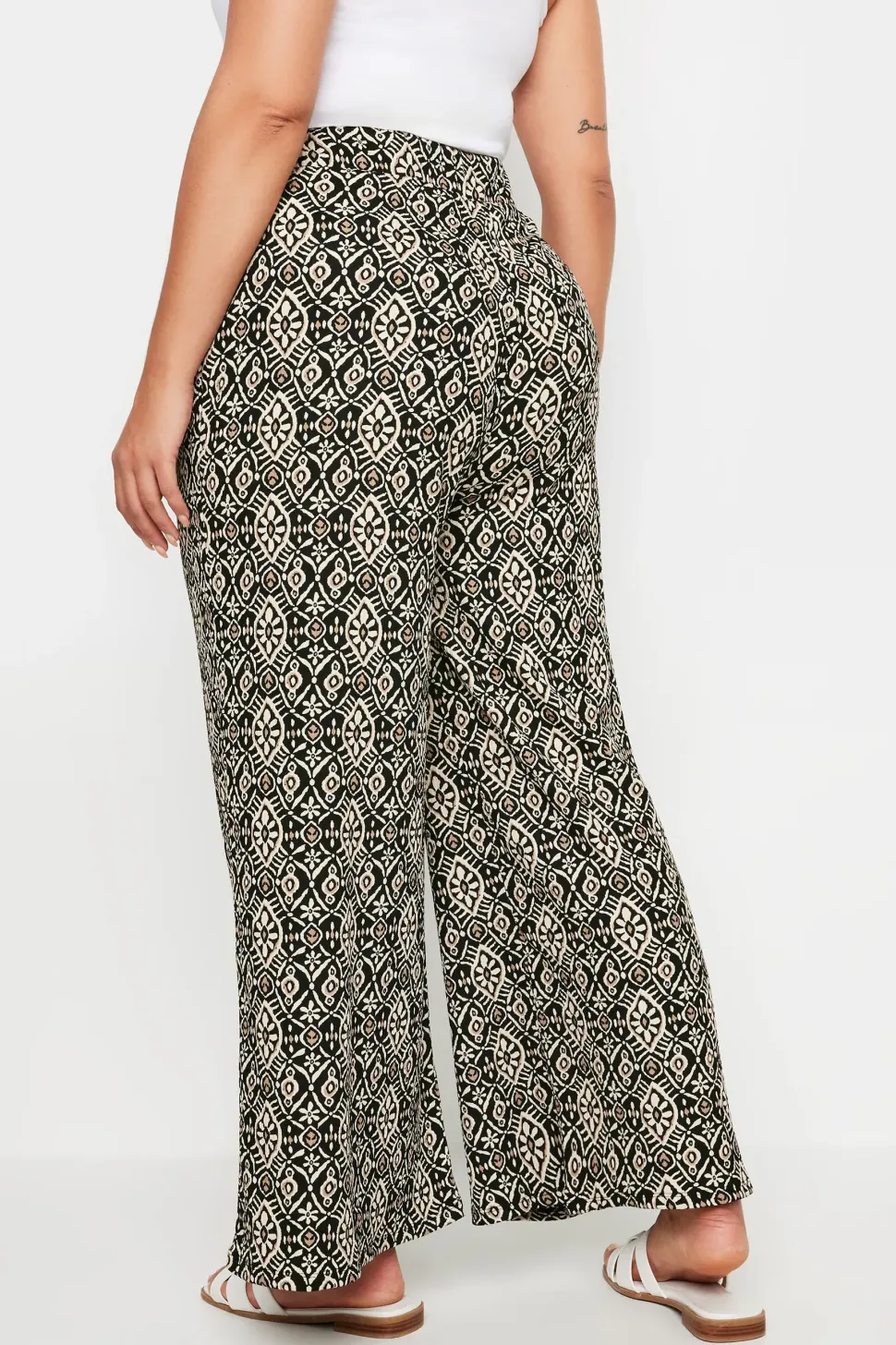 Textured Wide Leg Trousers