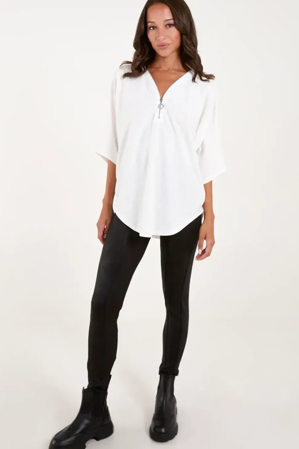 Textured Zip Top