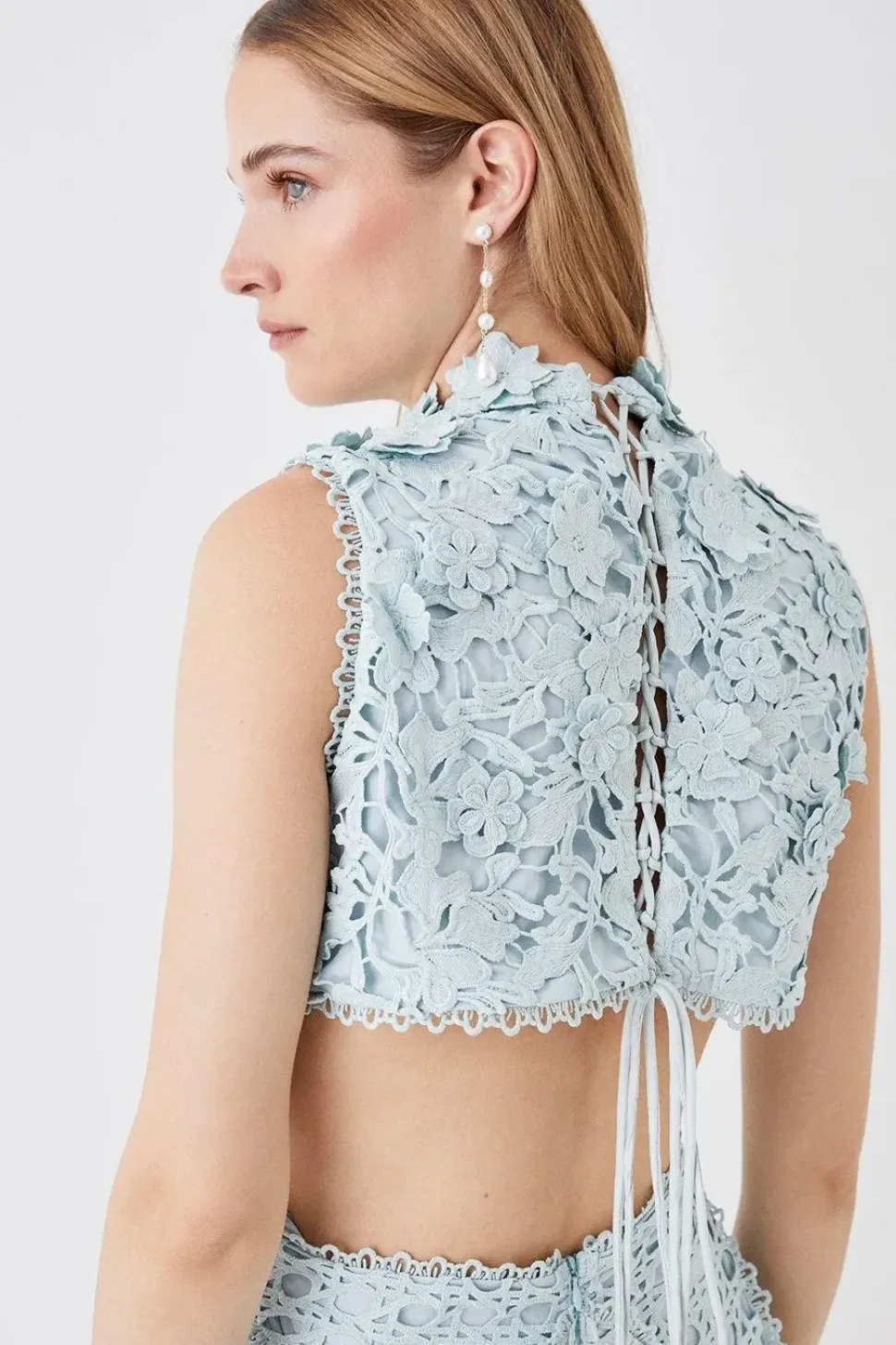 The Collector Applique Lace Mini Dress
