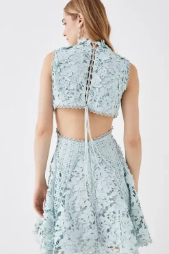 The Collector Applique Lace Mini Dress