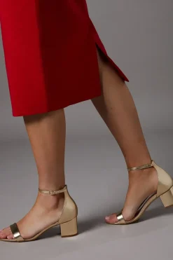 Thelma Ankle Strap Medium Block Heeled Sandals