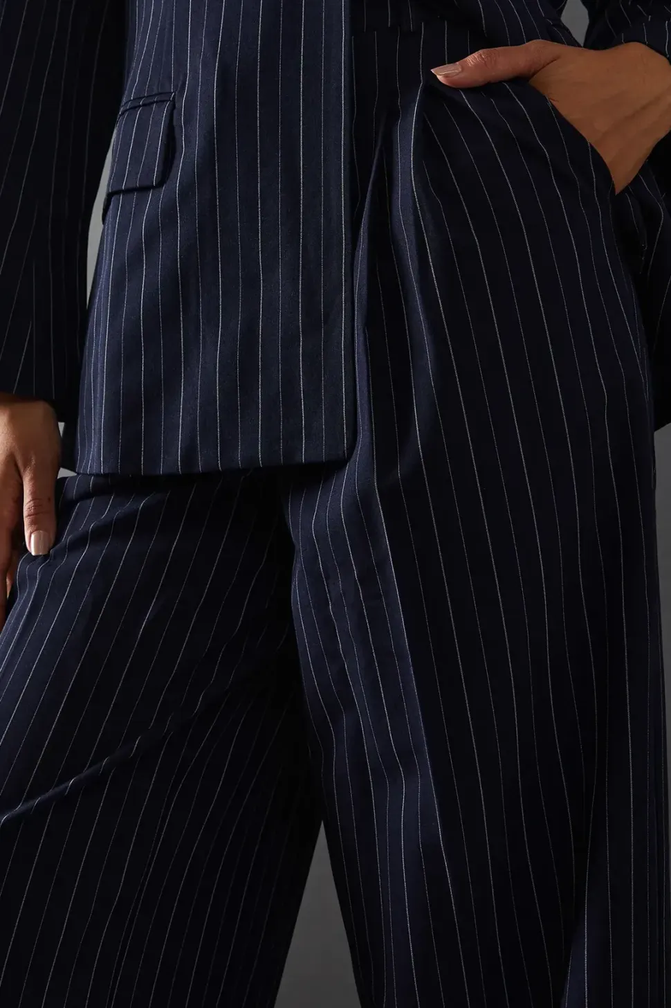 The Ultimate Pinstripe Wide Leg Trouser