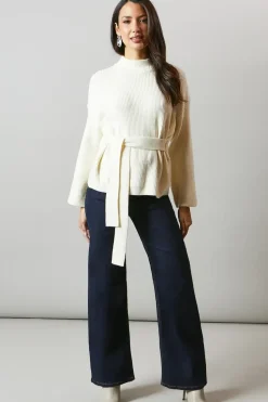 Tie Back High Neck Jumper