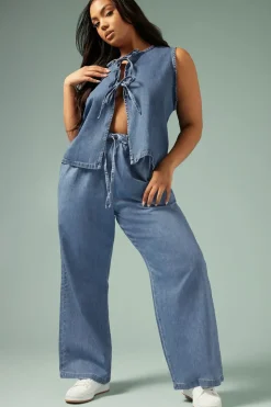 Tie Detail Denim Jeans