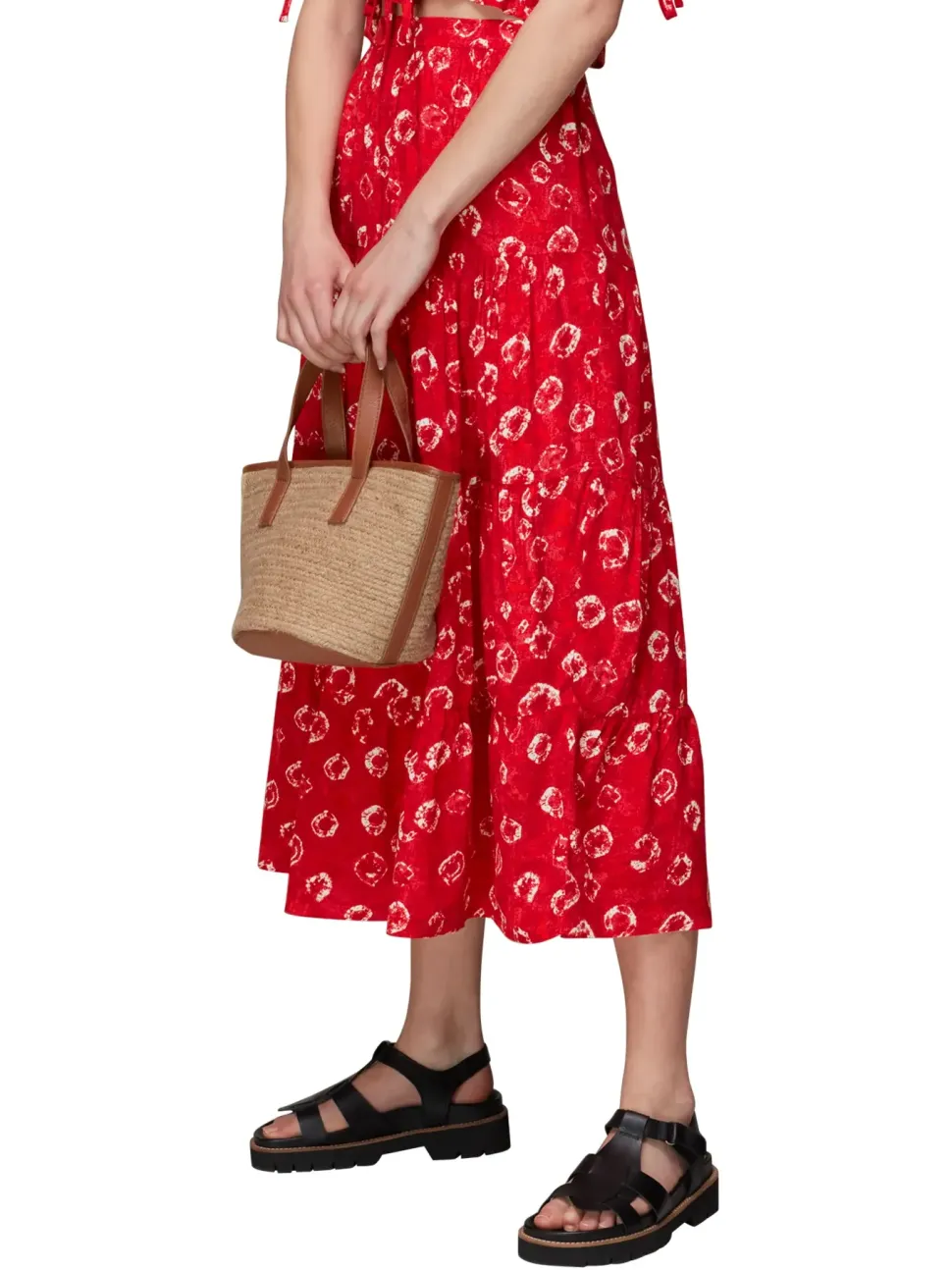 Tie Dye Floral Tiered Skirt-Tie Dye