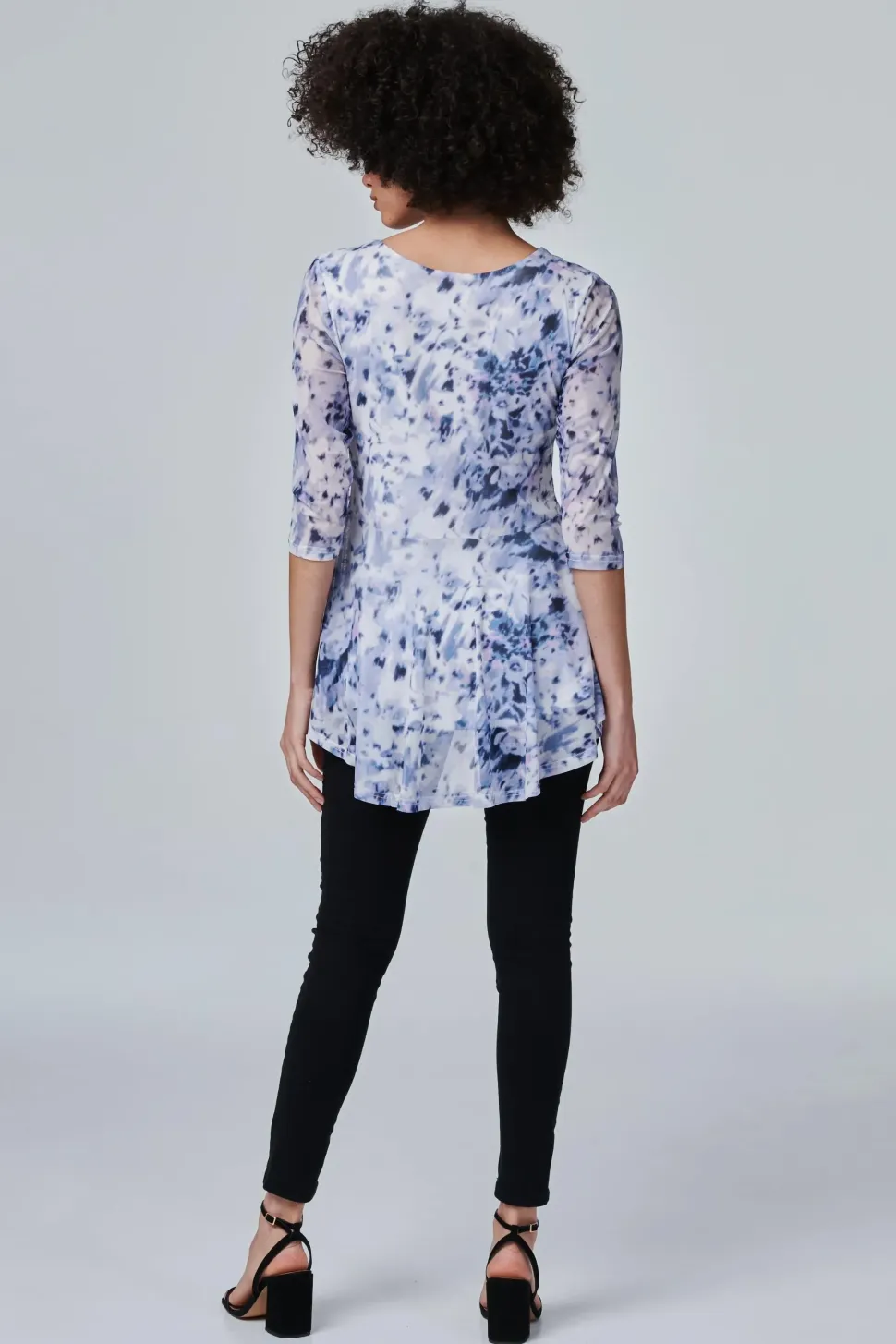Tie Dye Zip Front Pephem Top