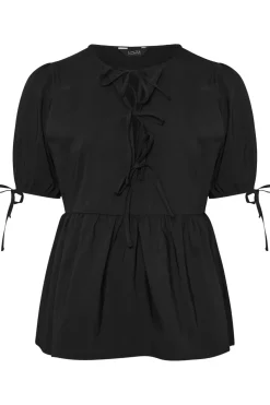 Tie Front Peplum Top