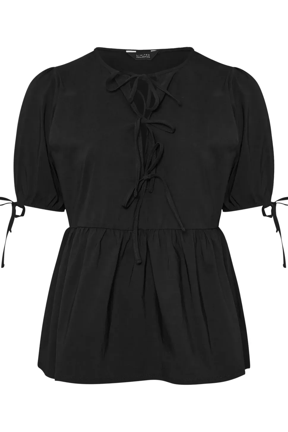 Tie Front Peplum Top