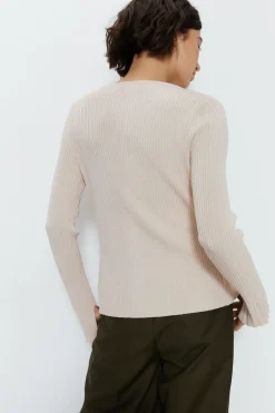 Tie Front Ribbed Knit Cardigan