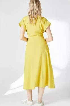 Tie Front Shirt Midi Dress