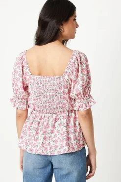 Tie Front Sweetheart Neck Top