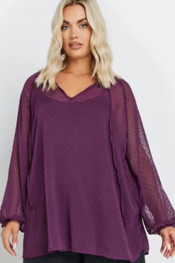 Tie Neck Dobby Blouse