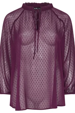 Tie Neck Dobby Blouse