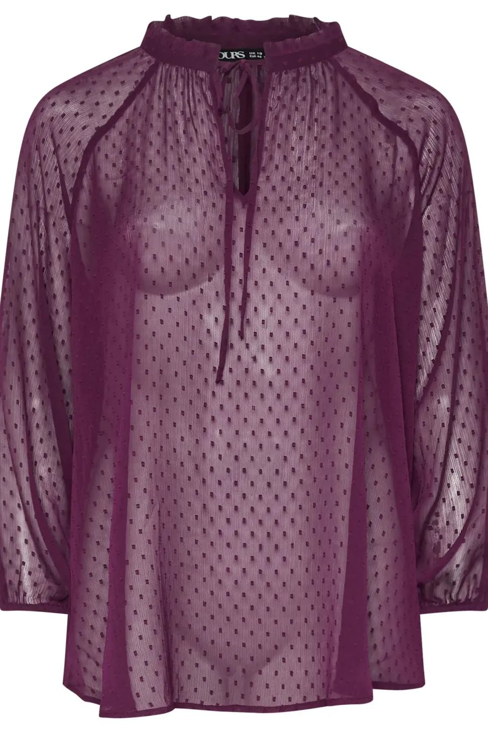 Tie Neck Dobby Blouse