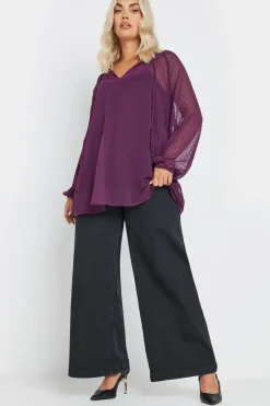 Tie Neck Dobby Blouse