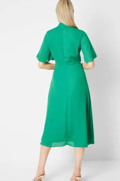 Tie Neck Midi Dress