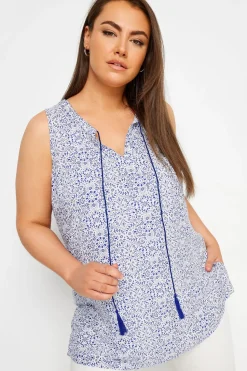 Tie Neck Sleeveless Blouse