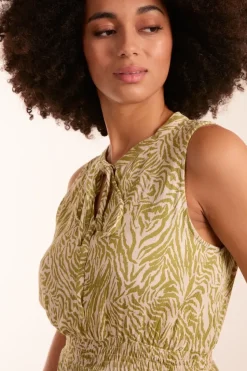 Tie Neck Sleeveless Dress