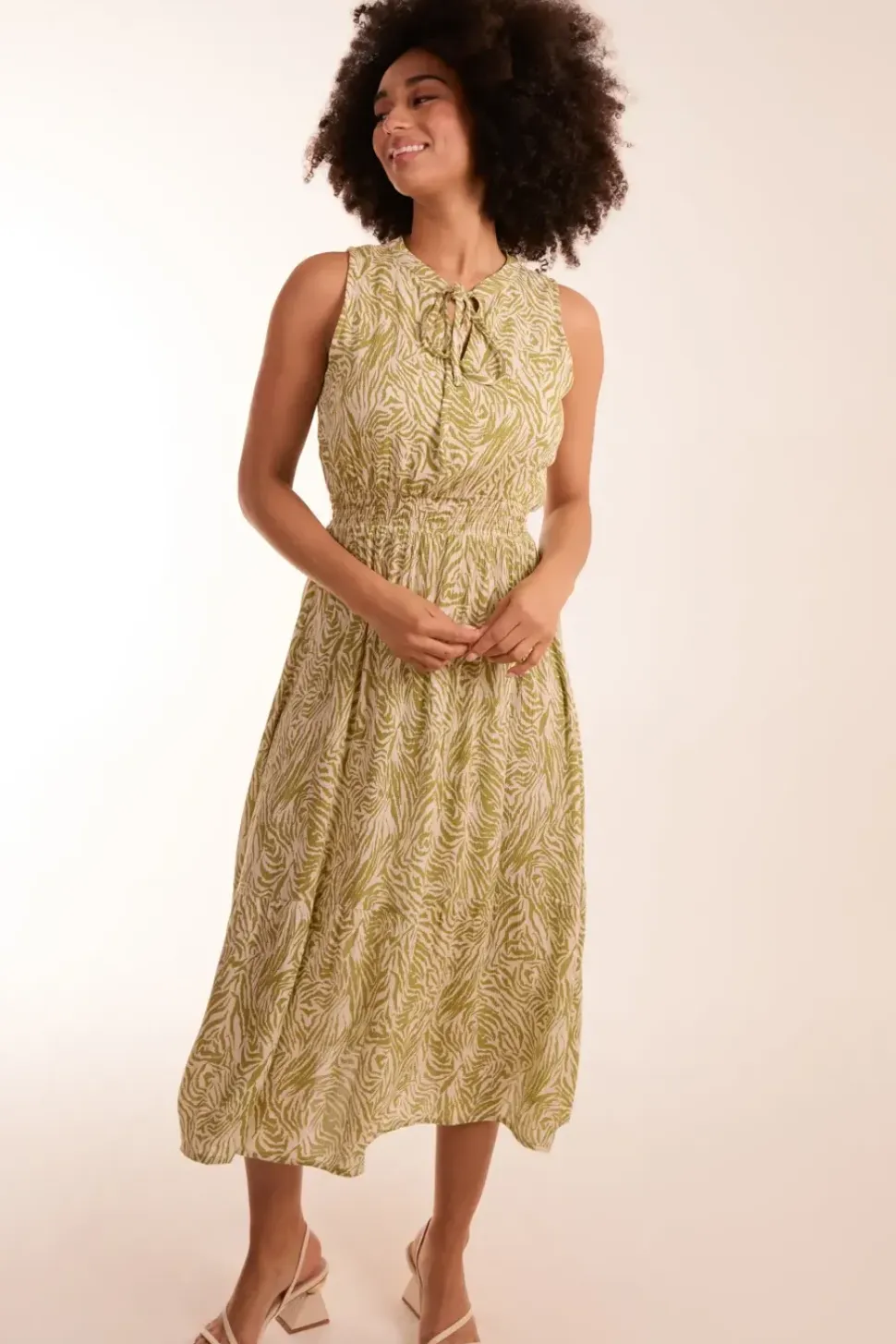 Tie Neck Sleeveless Dress