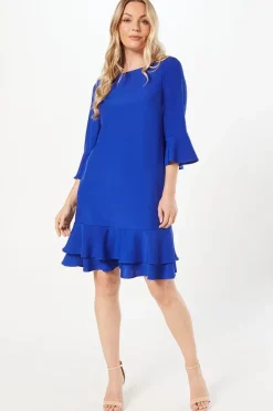 Tier Detail Crepe Shift Dress
