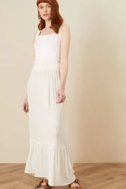 Tiered Foil Print Maxi Skirt