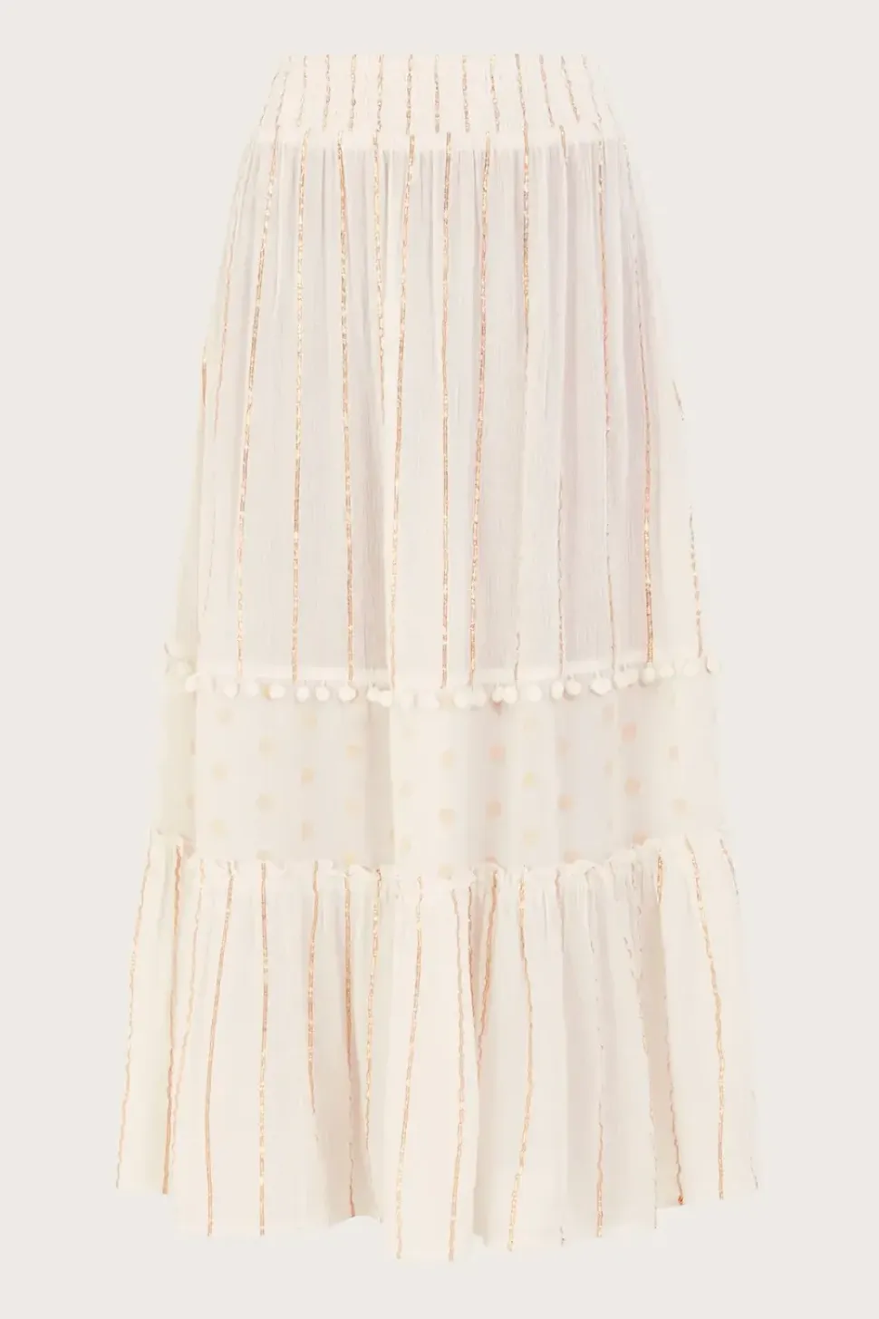 Tiered Metallic Beach Skirt