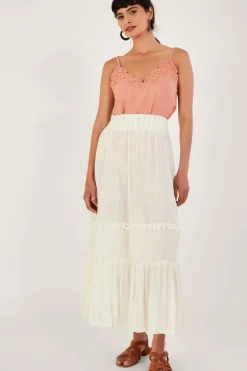 Tiered Metallic Beach Skirt