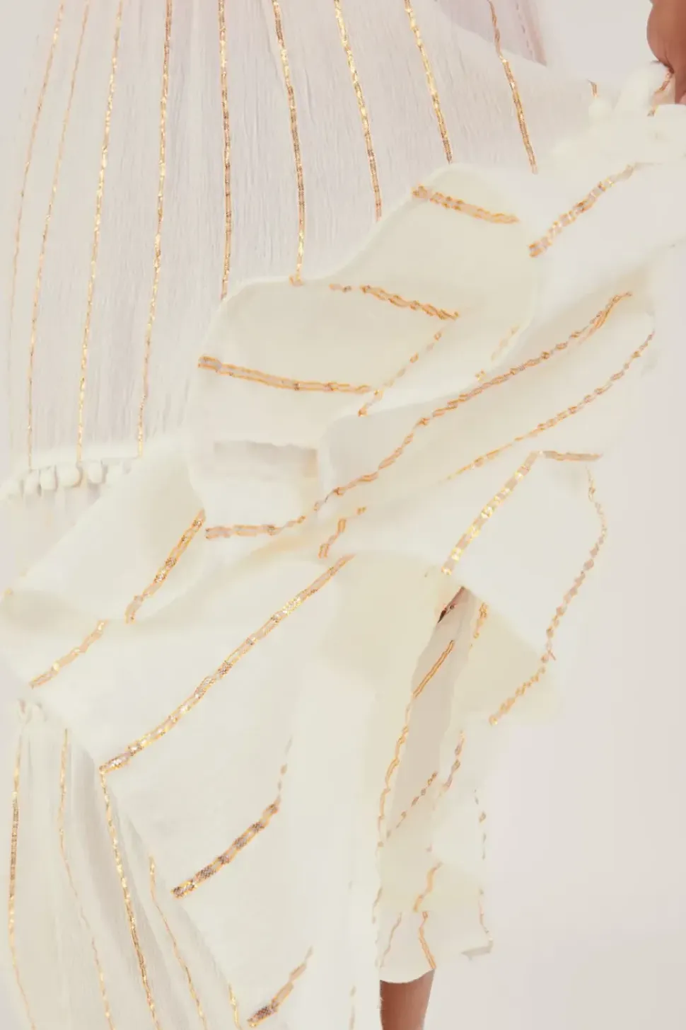 Tiered Metallic Beach Skirt