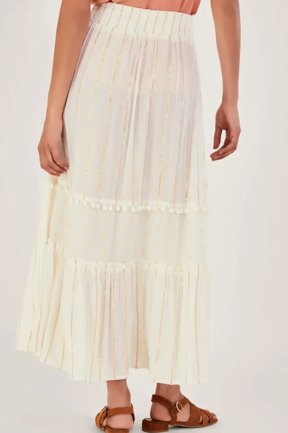 Tiered Metallic Beach Skirt