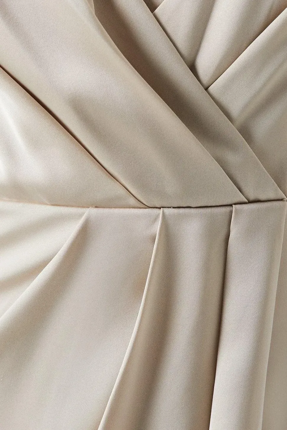 Tie Shoulder Ruched Skirt Satin Bridesmaid Maxi Dress