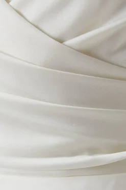Tie Strap Wrap Fishtail Maxi Wedding Dress