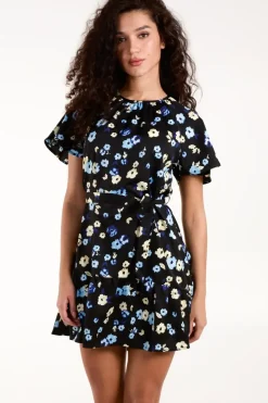 Tie Waist Floral Mini Dress