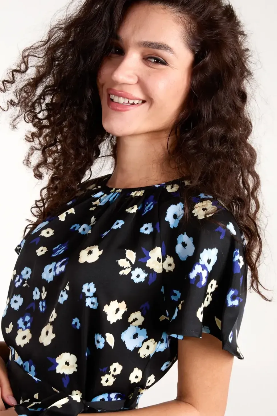 Tie Waist Floral Mini Dress