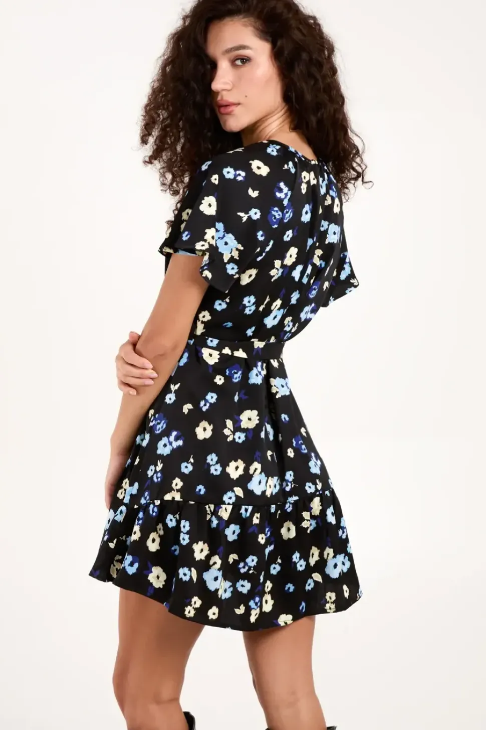 Tie Waist Floral Mini Dress